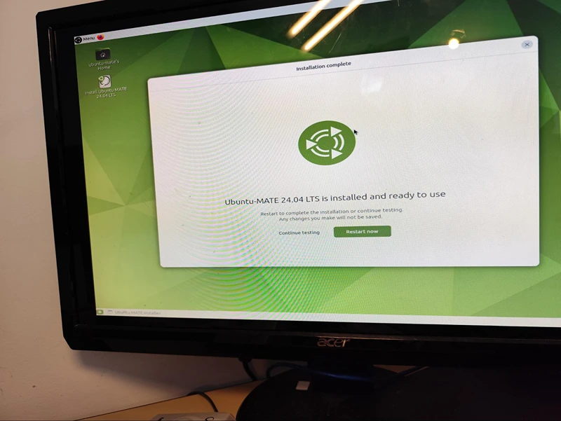 Restart ubuntu mate live usb.