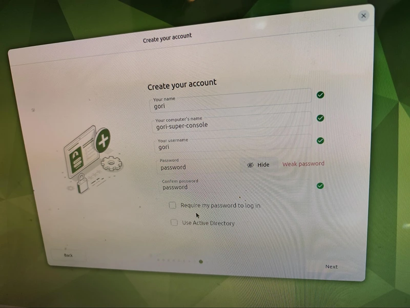 User account creation, Ubuntu mate 24.04