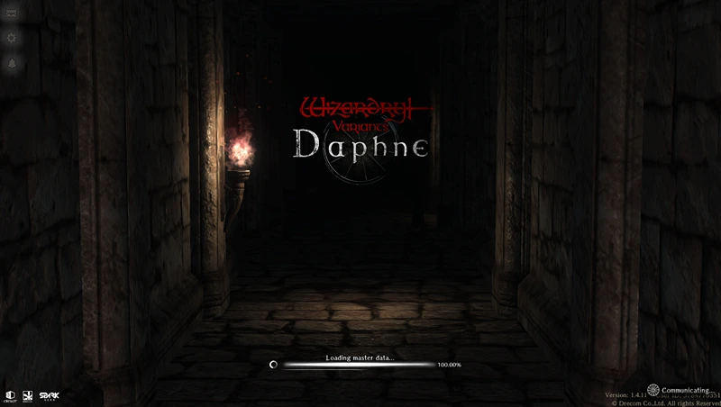 Wizardry Daphne launch screen on PC
